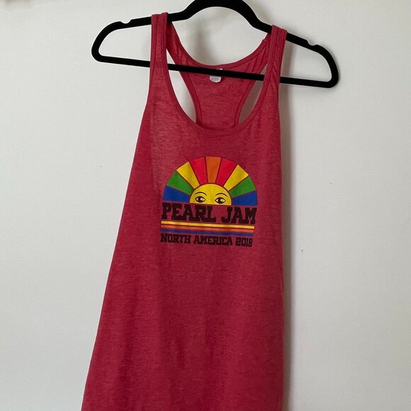 Pearl Jam 2018 North America Tour Tank Top red XL Eddie Vedder Ten Club - Picture 1 of 4